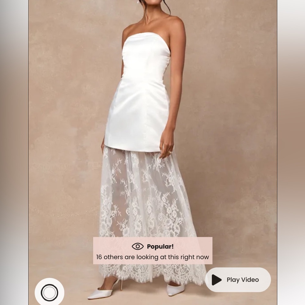 Lulu's White Lace Maxi Dress